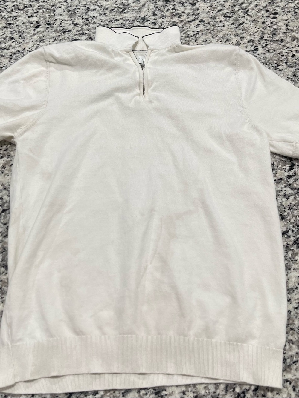 Denim & Flower White Half-Zip Sweater | Size Medium